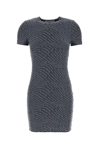 T By Alexander Wang Logo Jacquard Shrunken Mini Dress