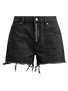 Alexander Wang Embellished Logo Fly Relaxed Shorts