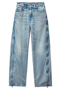 Alexander Wang Low-Rise Mesh Zipper Jeans
