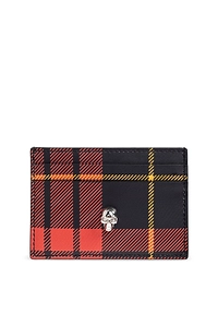 Alexander Mcqueen Checkered Skull Stud Card Holder