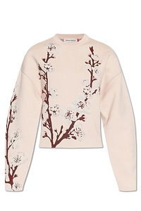 Alexander Mcqueen Cocoon Sleeved Flower Motif Jumper
