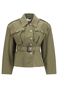 Alexander Mcqueen Cropped Belted Jacket