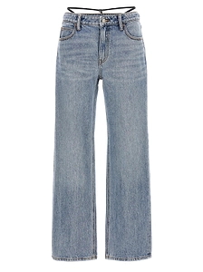 Alexander Wang Pre-Styled Logo Thong Mid Rise Jeans