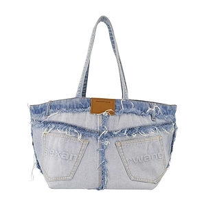 Alexander Wang Punch Denim Fray Tote Bag