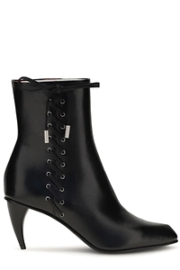 Alexander Mcqueen Curved Heel Lace-Up Ankle Boots