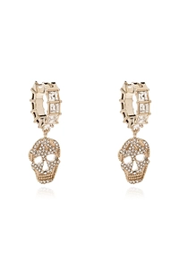Alexander Mcqueen Crystal Skull Hoop Earrings
