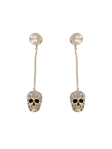 Alexander Mcqueen Skull Embellished Drop Earrings