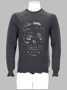 Alexander Mcqueen Distressed Skull Knitted Sweater