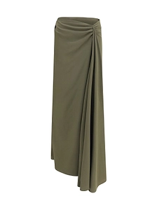 Alexander Mcqueen Draped Asymmetric Maxi Skirt