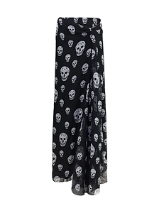 Alexander Mcqueen Draped Skull Print Skirt