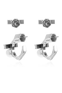 Allsaints Glass Pearl Bar Earrings