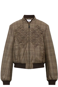 Alexander Mcqueen Embroidered Check Bomber Jacket