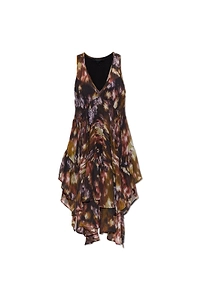 Allsaints Gretel Printed Asymmetric Dress
