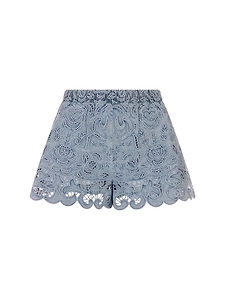 Alice + Olivia Kenley Eyelet Denim Shorts