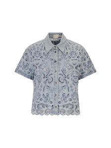 Alice + Olivia Lane Denim Button Down Shirt
