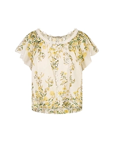 Alice + Olivia Odette Flutter Sleeved Top
