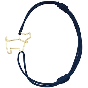Aliita Dog Charm Cord Bracelet