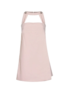 Alina Crystal Button Halterneck Dress