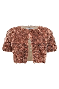 Alina 3D Rose Cropped Jacket