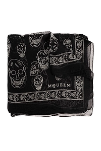 Alexander Mcqueen Hand-Painted Skull Scarf