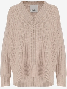 Allude Ribbed V-Neck Knitwear
