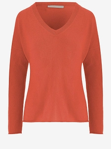 Allude Ribbed V-Neck Knitted Sweater