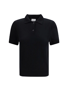 Allude Short-Sleeve Polo Knitted Sweater