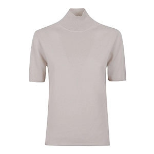 Allude Short-Sleeve Knitted Top