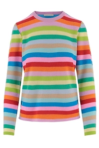 Allude Striped Crew Neck Knitted Jumper