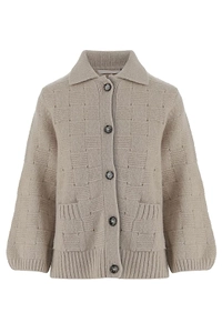Allude Textured Button-Up Cardigan