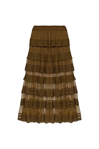Allsaints Maggie Tiered Lace Maxi Skirt