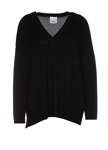 Allude V-Neck Drop Shoulder Jumper