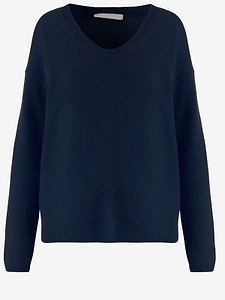 Allude V-Neck Ribbed Knitted Sweater