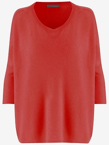 Allude V-Neck Half-Sleeve Sweater