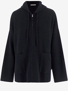 Allude Zip-Up Hooded Sweater