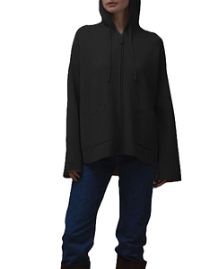 Allude Zip-Up Knitted Hoodie
