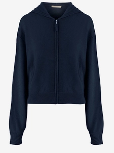 Allude Zip-Up Hooded Sweater