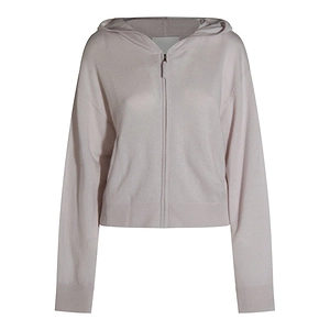 Allude Zip-Up Knitted Hoodie