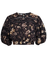 Allsaints Peony Floral Puff-Sleeve Top
