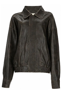 Alysi Leather Bomber Jacket