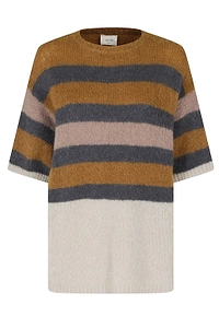 Alysi Striped Oversized Knitted Top