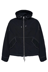 Ami Contrast-Stitch Drawstring Hooded Jacket