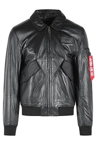 Alpha Industries Cwu Leather Bomber Jacket