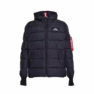 Alpha Industries Logo-Patch Hooded Padded Jacket