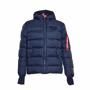 Alpha Industries Logo-Patch Hooded Padded Jacket