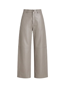 Alysi Wide-Leg Leather Pants