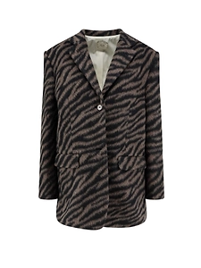 Alysi Zebra Printed Single-Breasted Coat
