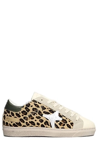 Ama Brand Leopard-Print Lace-Up Sneakers