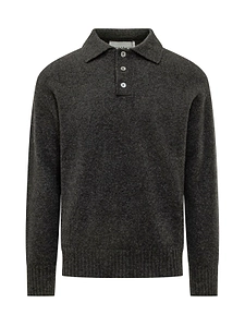 Amaranto Buttoned Polo Knitted Top