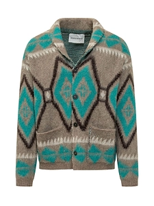 Amaranto Geometric Pattern Cardigan